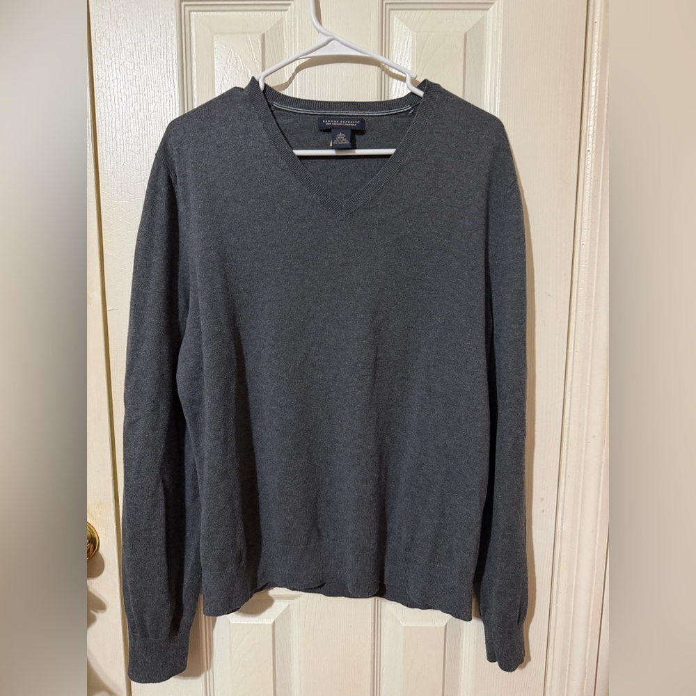Banana Republic Charcoal V-Neck Sweater